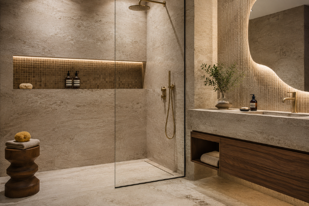Pièsalle d'eau avec douche et vasque
